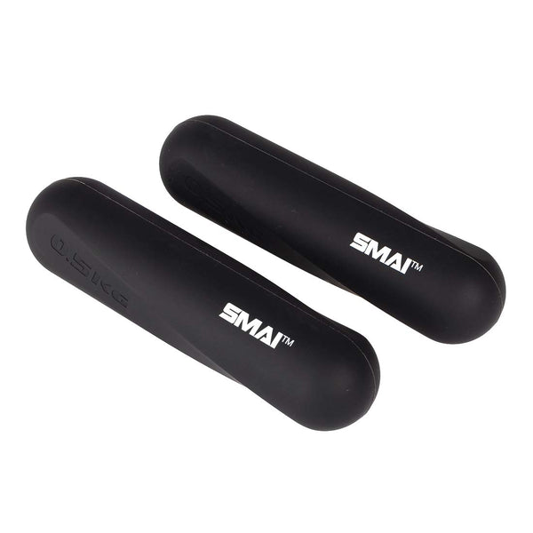 Black Silicone hand weights 0.5kg black in a pair