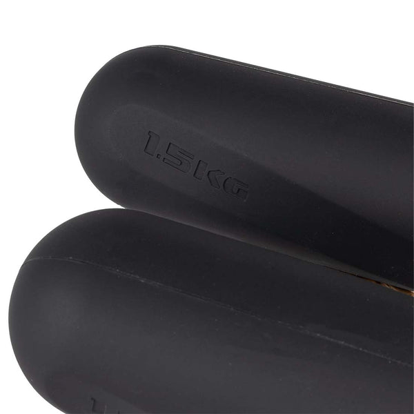 Ends of Black Hand weights 1.5kg silicone cover pair