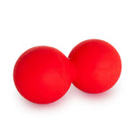 Introducing the Peanut Roller Pack by SMAI, a red peanut-shaped rubber massage ball featuring two connected spheres. It's perfect for pain relief and physical therapy exercises. This efficient peanut roller targets muscle tension, offering essential massage support for a rejuvenating experience.