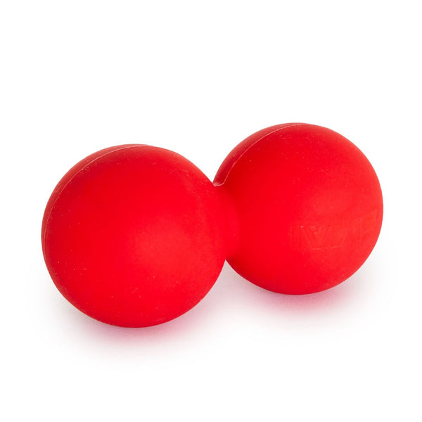 Introducing the Peanut Roller Pack by SMAI, a red peanut-shaped rubber massage ball featuring two connected spheres. It's perfect for pain relief and physical therapy exercises. This efficient peanut roller targets muscle tension, offering essential massage support for a rejuvenating experience.