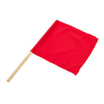 A compact red flag on a wooden stick, part of the SMAI Referee/Judge Flag Set, displayed against a simple white background.