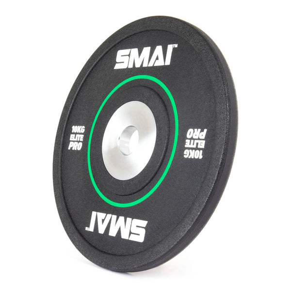 Elite Pro 10kg bumper plates Side View