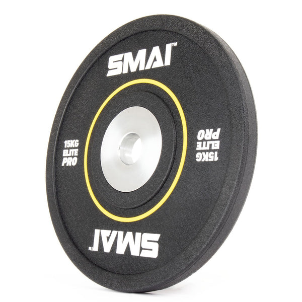 Elite Pro 15kg bumper plates side view