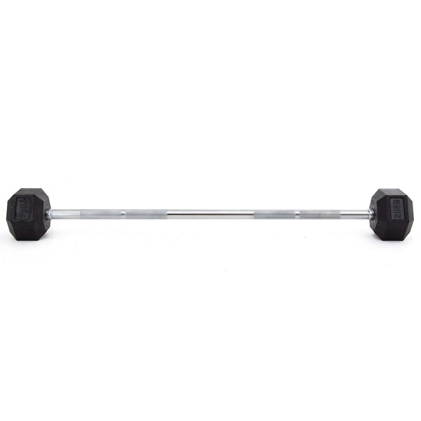 UBX Boxing + Strength Fixed Barbell Set & Rack - Rubber Hex 6