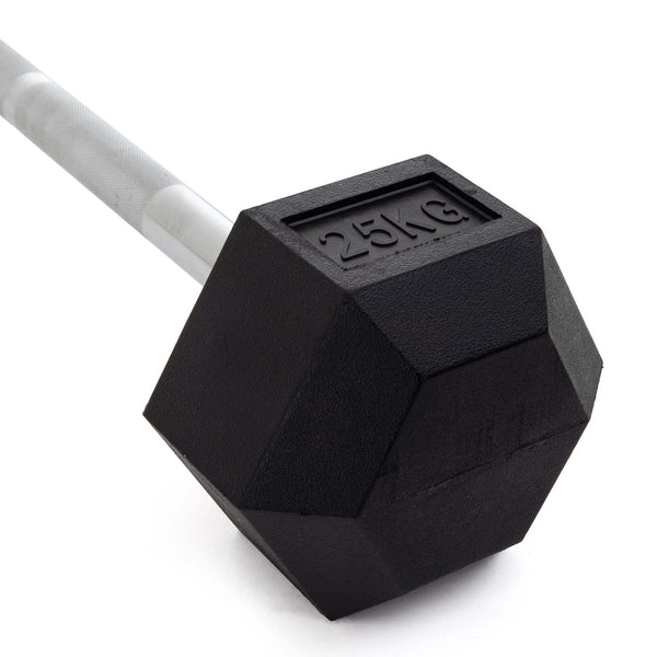 UBX Boxing + Strength Fixed Barbell Set & Rack - Rubber Hex 8
