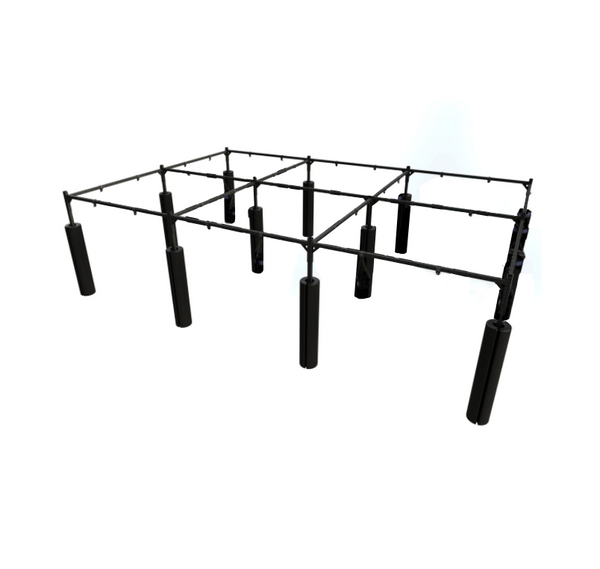 34 Station Boxing Bag Rack Pack Frame Top View with pole protectors