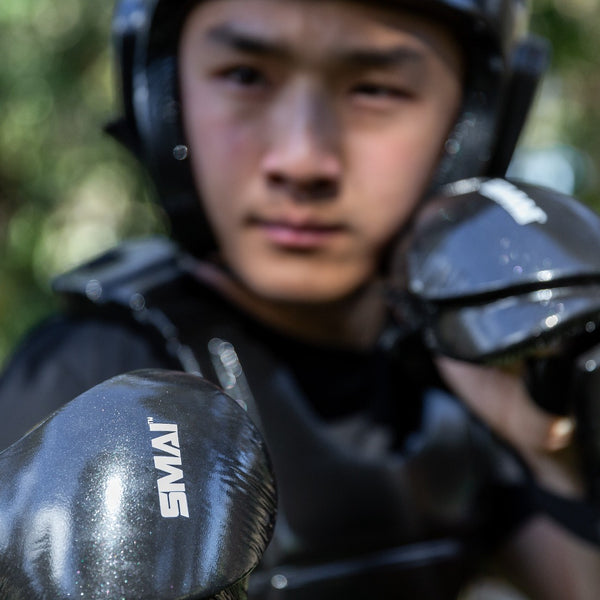 Martial Arts Gloves - Dipped Full Wrist Photo of Man In fighting Stance