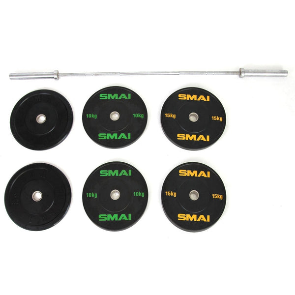 80kg Classic Lifter's Package including 20kg Barbell Weight Set Flat Lay