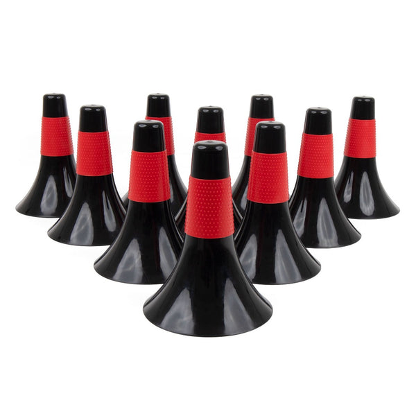 SMAI Agility Cone Pro 10 pack red black bowling pin formation