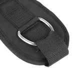 Close Up Black SMAI Ankle Strap for Cable Machine close up of buckle