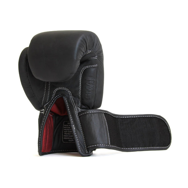 SMAI Black Elite85 Boxing Gloves (pair) Back View Strap off