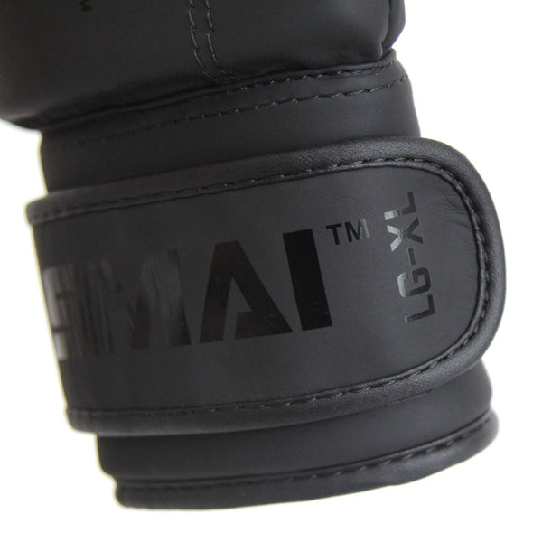 Triple Black Bag Mitt Glove Close up of SMAI and sizing on strap