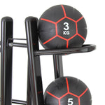 Commercial Medicine Ball Set 48kg with Storage Rack close up