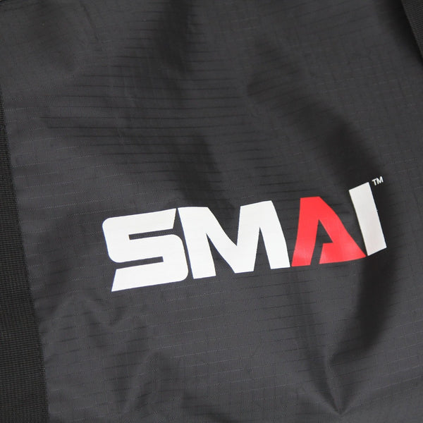 Gym Duffle Bag close up of SMAI Logo