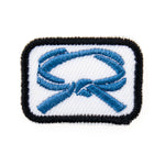 Blue Belt Patch, Badge Mini Martial Arts Belt 10pk, Martial arts badge, martial arts patches, karate patches, karate badges, taekwondo patches, kung fu patches, karate uniform patches