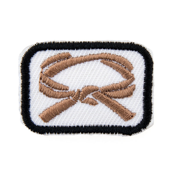 Brown Belt Patch, Badge Mini Martial Arts Belt 10pk, Martial arts badge, martial arts patches, karate patches, karate badges, taekwondo patches, kung fu patches, karate uniform patches