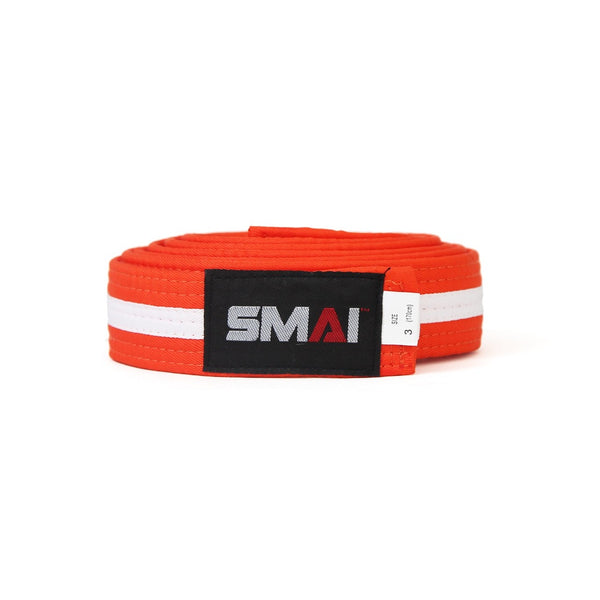 Martial Arts Belt - White Stripe Orange