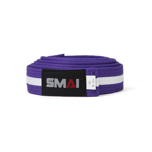 Martial Arts Belt - White Stripe Purple