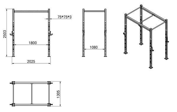 Rig - 2 Squat Cell Utility Low Rack Mesurements