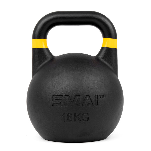 Competition Steel Kettlebell Black kettlebell 16kg yellow