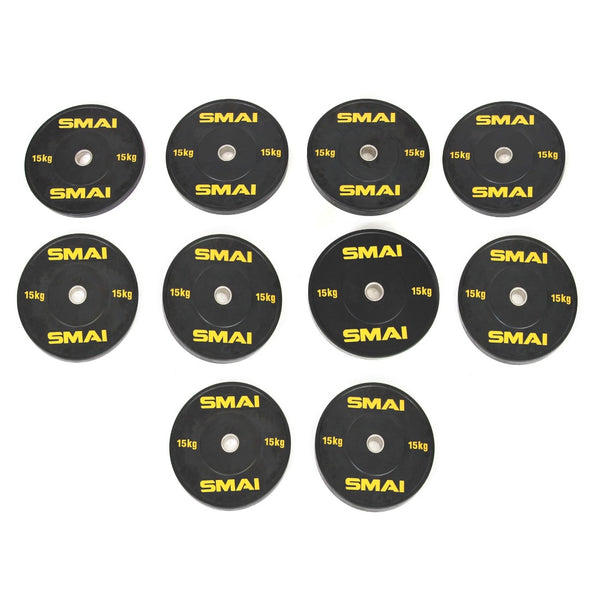 HD Bumper Plates Set - 5 pairs of 15kg (150kg)