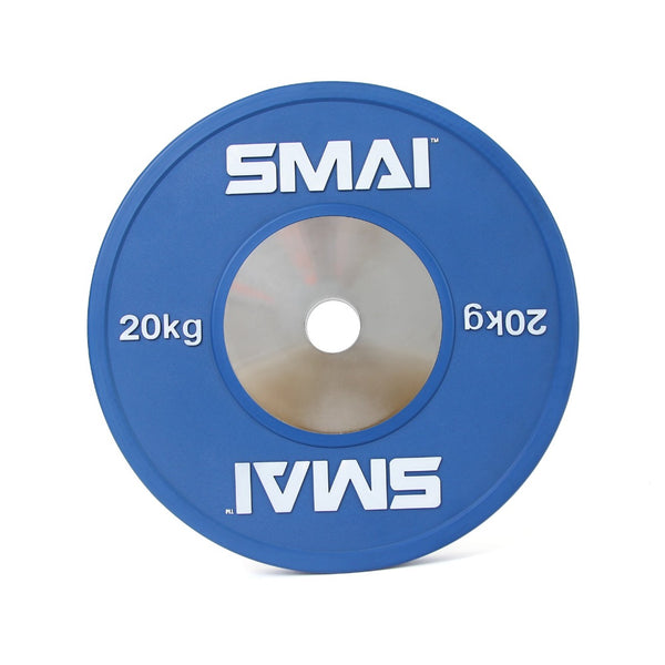 20kg Competition Bumper Plates Weightlifting Olympic Blue SMAI