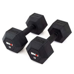 Rubber Hex Dumbbell Set 1-10kg (Pair) with Storage Rack 10kg