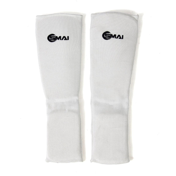 Shin Instep - Elastic White front view