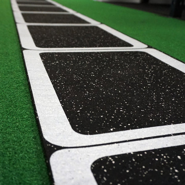 Rubber Rollout Agility Ladder on Green Turf
