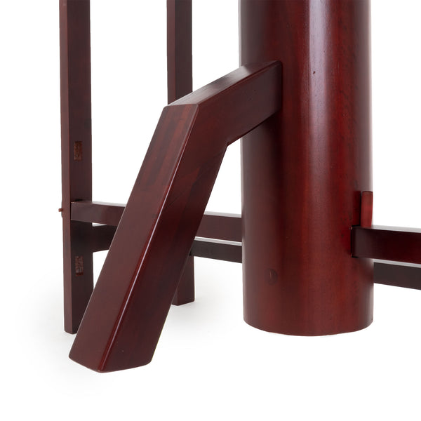 Against a simple white backdrop stands the SMAI Kung Fu Dummy - Freestanding, featuring a vertical cylindrical post and horizontal arms that exemplify the traditional Wing Chun training equipment.