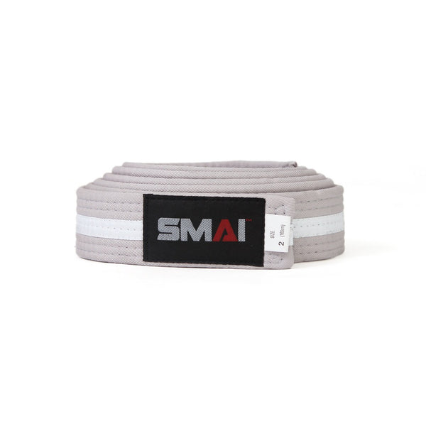 Martial Arts Belt - White Stripe Grey