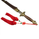 Tai Chi - Jian Stainless Rosewood Close up of tassels 