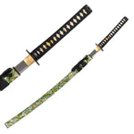 Katana - Medium Carbon Emerald Dragon Flat Lay