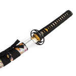 Katana - Medium Carbon Sakura Dragon Close up of Handle 2