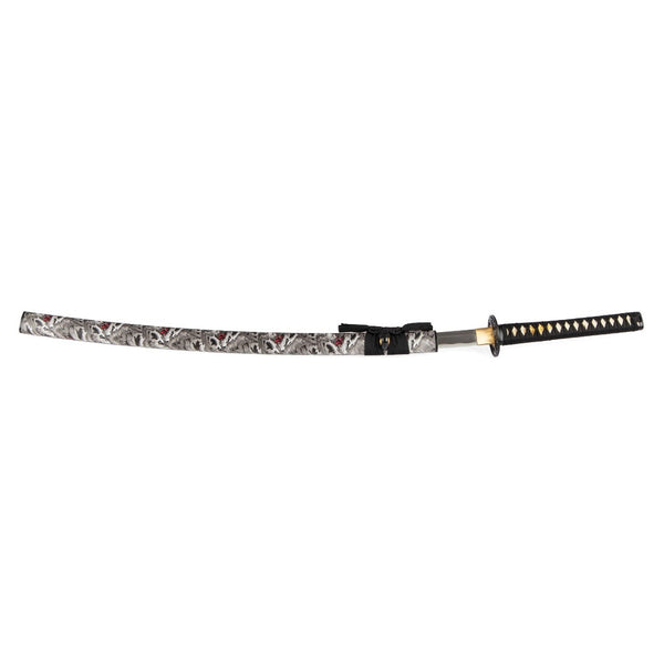 Katana - Medium Carbon Black Wolf Flat Lay of Sword