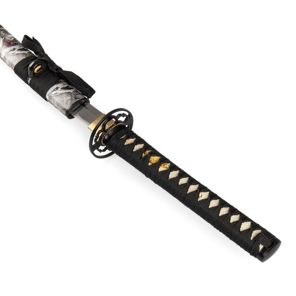 Katana - Medium Carbon Black Wolf Close up of Handle 3