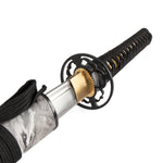Katana - Medium Carbon Black Wolf Close up of Handle 4