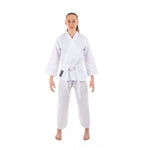 Classic Karate Uniform - 8oz Student Gi White front view