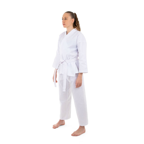 Classic Karate Uniform - 8oz Student Gi White Side view