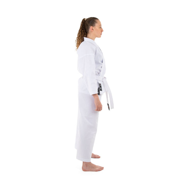 Classic Karate Uniform - 8oz Student Gi White side view