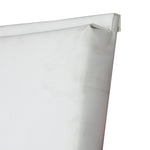 Close-up of a corner of the SMAI Wall Padding in plain white, showcasing its textured fabric surface. The folded seam along the edge gives it a slightly angular appearance, while the smoothness and subtle pattern suggest the sophistication typical of reconstituted foam designs.