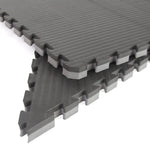 Octagon Jigsaw Mat - 4cm SMAI Black and Grey Corner