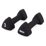 Dumbbell Black Triangular Head Neoprene 3kg Set (pairs)