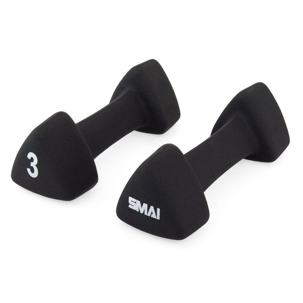 Dumbbell Black Triangular Head Neoprene 3kg Set (pairs)