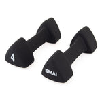 Dumbbell Black Triangular Head Neoprene 4kg Set (pairs)