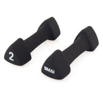 Dumbbell Black Triangular Head Neoprene 2kg Set (pairs)