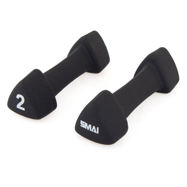 Dumbbell Black Triangular Head Neoprene 2kg Set (pairs)
