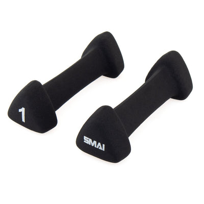 Dumbbell Black Triangular Head Neoprene 1kg Set (pairs)