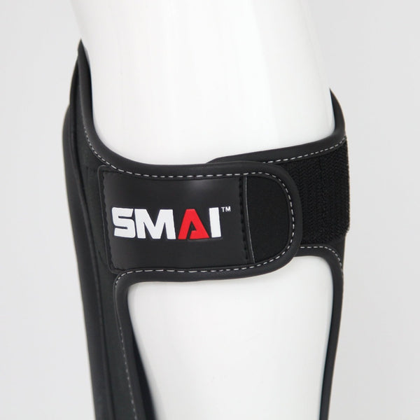 Elite85 MMA Shin Guard - Hybrid Back Close up strap