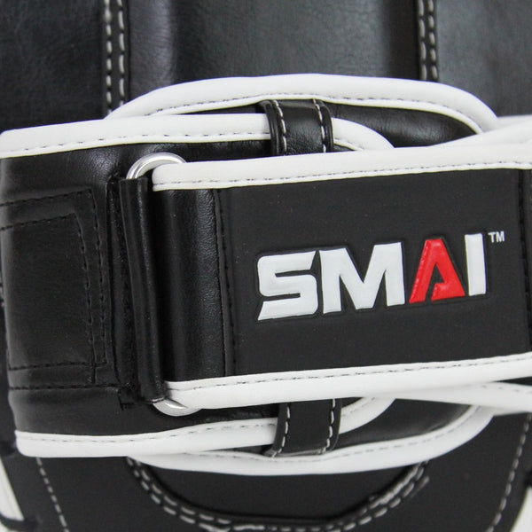 Essentials Muay Thai Pads Close up of Strap SMAI Logo